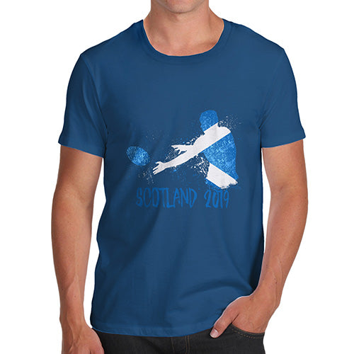 Novelty T Shirts For Dad Rugby Scotland 2019 Men's T-Shirt X-Large Royal Blue