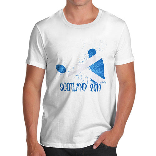 Funny Mens T Shirts Rugby Scotland 2019 Men's T-Shirt Medium White