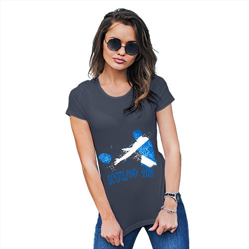 Funny Shirts For Women Rugby Scotland 2019 Women's T-Shirt Large Navy