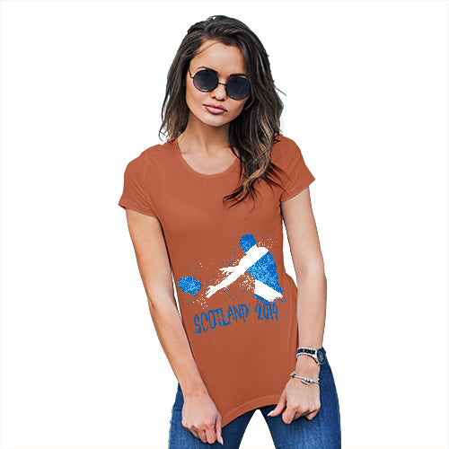 Womens Novelty T Shirt Rugby Scotland 2019 Women's T-Shirt X-Large Orange