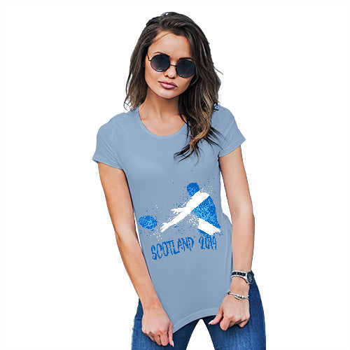 Womens Funny Tshirts Rugby Scotland 2019 Women's T-Shirt Small Sky Blue