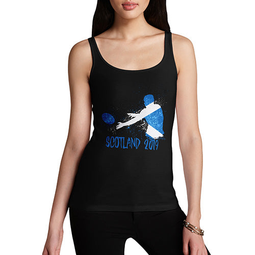 Funny Tank Top For Women Rugby Scotland 2019 Women's Tank Top Large Black