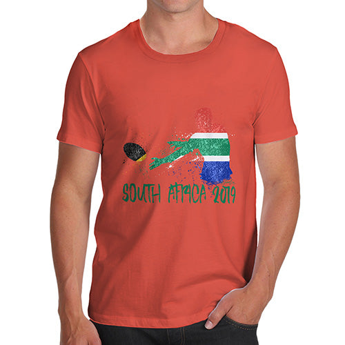 Novelty Tshirts Men Rugby South Africa 2019 Men's T-Shirt Small Orange
