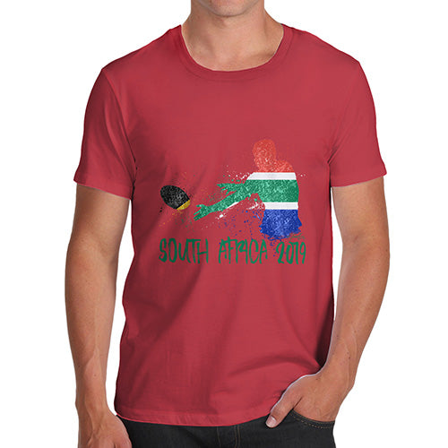 Funny Tshirts For Men Rugby South Africa 2019 Men's T-Shirt Large Red