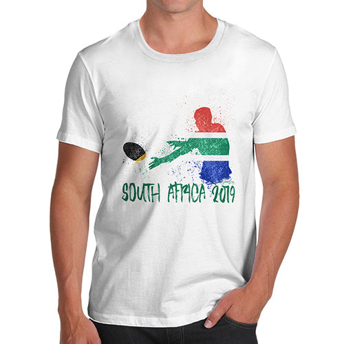 Novelty Tshirts Men Funny Rugby South Africa 2019 Men's T-Shirt X-Large White