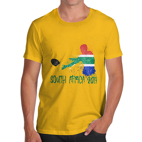 Funny Mens T Shirts Rugby South Africa 2019 Men's T-Shirt Medium Yellow