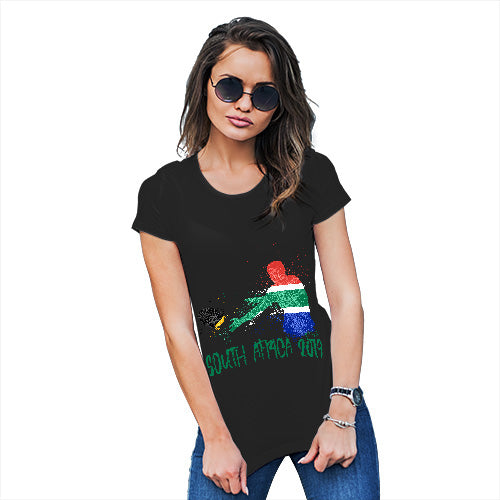 Womens Humor Novelty Graphic Funny T Shirt Rugby South Africa 2019 Women's T-Shirt Medium Black