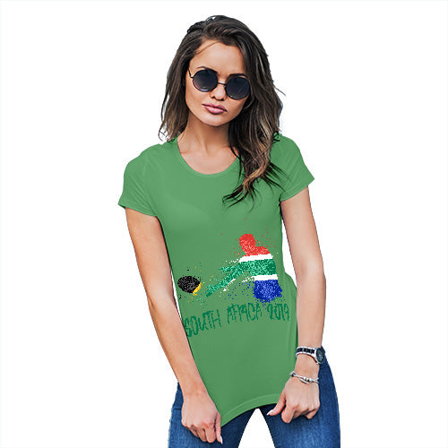 Womens Humor Novelty Graphic Funny T Shirt Rugby South Africa 2019 Women's T-Shirt X-Large Green
