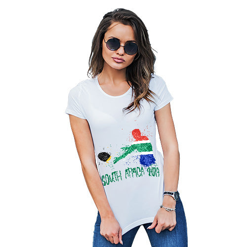 Funny T Shirts For Women Rugby South Africa 2019 Women's T-Shirt Large White