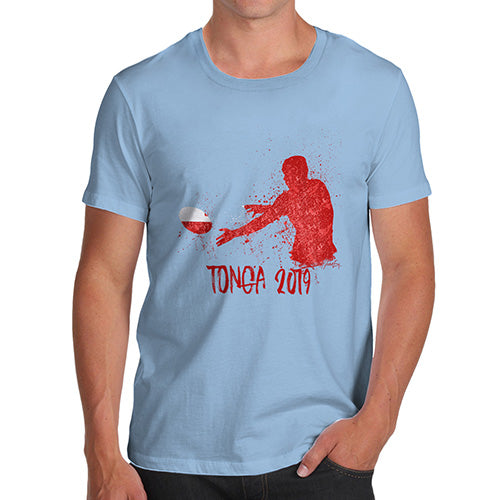 Mens Funny Sarcasm T Shirt Rugby Tonga 2019 Men's T-Shirt Small Sky Blue