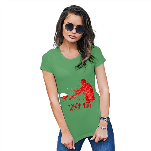 Novelty Gifts For Women Rugby Tonga 2019 Women's T-Shirt Large Green