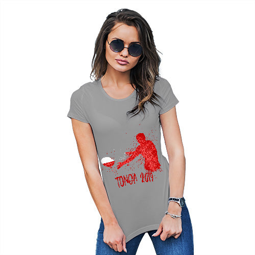 Novelty Gifts For Women Rugby Tonga 2019 Women's T-Shirt X-Large Light Grey