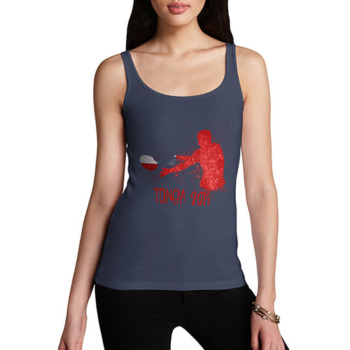 Funny Tank Top For Mom Rugby Tonga 2019 Women's Tank Top Medium Navy