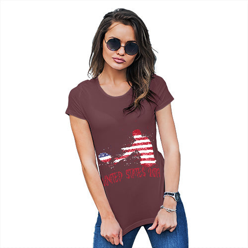 Funny Tshirts For Women Rugby United States 2019 Women's T-Shirt Medium Burgundy