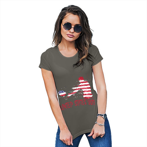 Womens T-Shirt Funny Geek Nerd Hilarious Joke Rugby United States 2019 Women's T-Shirt Large Khaki