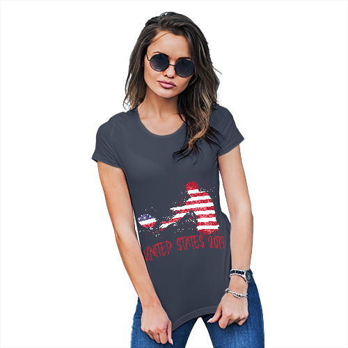 Womens Humor Novelty Graphic Funny T Shirt Rugby United States 2019 Women's T-Shirt X-Large Navy
