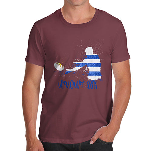 Funny Gifts For Men Rugby Uruguay 2019 Men's T-Shirt Medium Burgundy