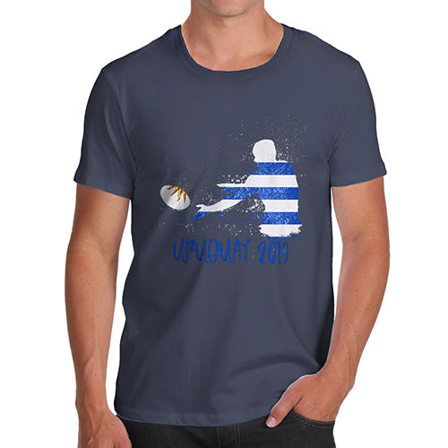 Funny T Shirts For Men Rugby Uruguay 2019 Men's T-Shirt Small Navy