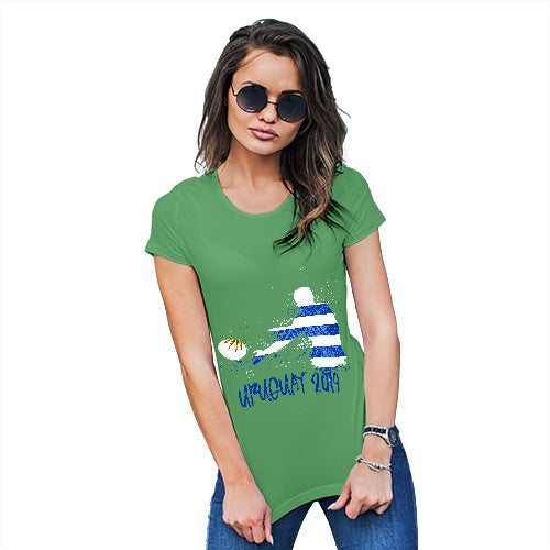 Novelty Tshirts Women Rugby Uruguay 2019 Women's T-Shirt Large Green