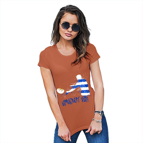 Funny T Shirts For Mom Rugby Uruguay 2019 Women's T-Shirt Small Orange
