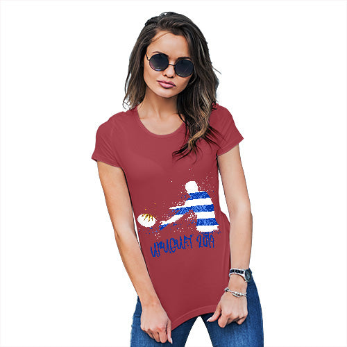 Funny T Shirts For Mom Rugby Uruguay 2019 Women's T-Shirt Small Red