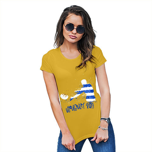 Womens Humor Novelty Graphic Funny T Shirt Rugby Uruguay 2019 Women's T-Shirt Small Yellow