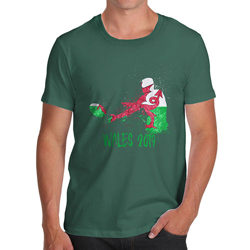 Funny T Shirts For Dad Rugby Wales 2019 Men's T-Shirt Large Bottle Green