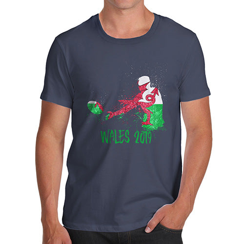 Funny Tee Shirts For Men Rugby Wales 2019 Men's T-Shirt X-Large Navy