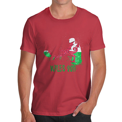 Funny Tee Shirts For Men Rugby Wales 2019 Men's T-Shirt Medium Red