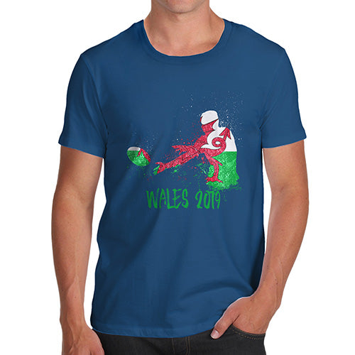 Funny T-Shirts For Guys Rugby Wales 2019 Men's T-Shirt Small Royal Blue