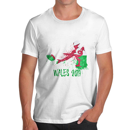 Funny Mens Tshirts Rugby Wales 2019 Men's T-Shirt Medium White