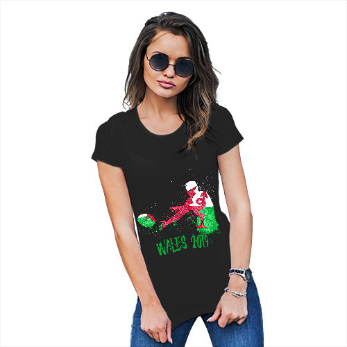 Funny T Shirts For Mom Rugby Wales 2019 Women's T-Shirt Large Black
