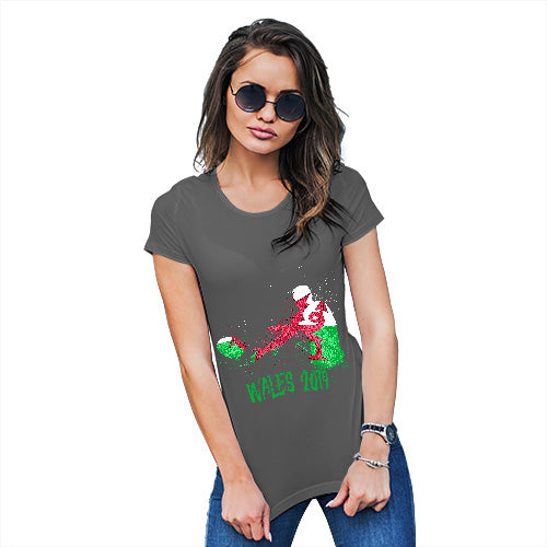 Funny Shirts For Women Rugby Wales 2019 Women's T-Shirt Large Dark Grey