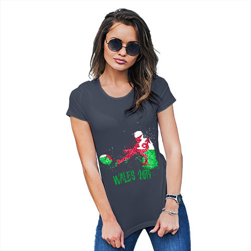Funny T Shirts For Mum Rugby Wales 2019 Women's T-Shirt X-Large Navy