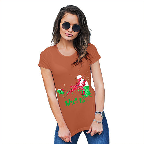 Funny Tee Shirts For Women Rugby Wales 2019 Women's T-Shirt Small Orange