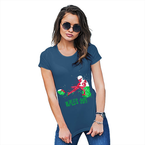 Funny T-Shirts For Women Rugby Wales 2019 Women's T-Shirt Large Royal Blue