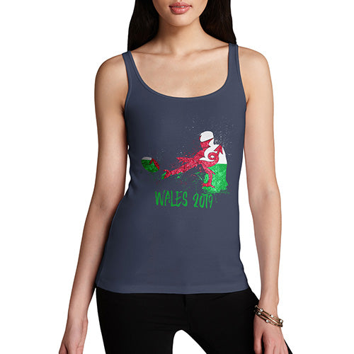 Womens Humor Novelty Graphic Funny Tank Top Rugby Wales 2019 Women's Tank Top Medium Navy