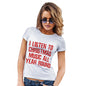 Womens Funny Sarcasm T Shirt I Listen To Christmas Music Women's T-Shirt Medium White