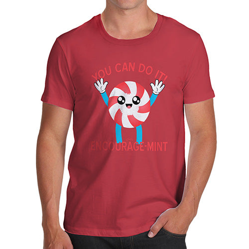 Novelty Tshirts Men Encourage-Mint Encouragement Men's T-Shirt Large Red