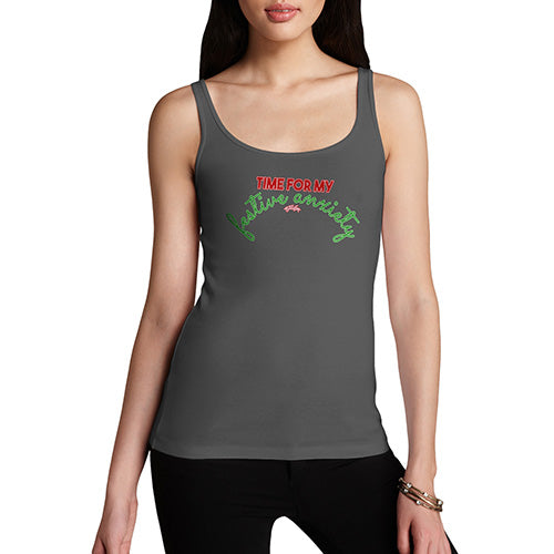 Novelty Tank Top Women Time For My Festive Anxiety Women's Tank Top X-Large Dark Grey
