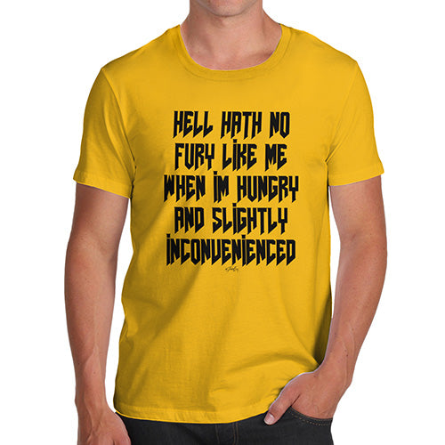 Funny Tee Shirts For Men Hungry And Slightly Inconvenienced Men's T-Shirt Medium Yellow