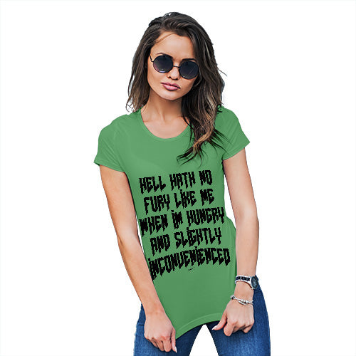 Womens Funny T Shirts Hungry And Slightly Inconvenienced Women's T-Shirt Small Green