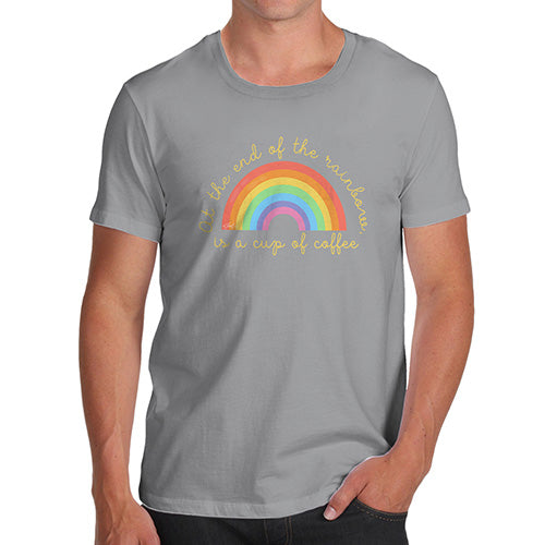 Novelty T Shirts For Dad The End Of The Rainbow Men's T-Shirt Large Light Grey