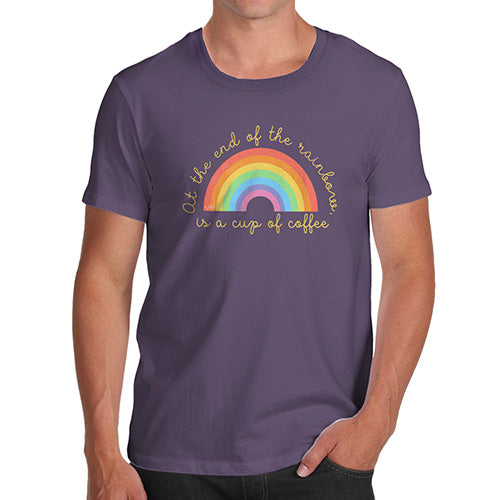 Funny Tee For Men The End Of The Rainbow Men's T-Shirt Large Plum