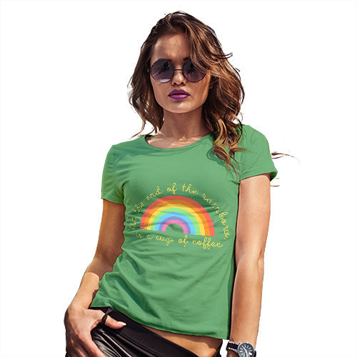 Womens Funny T Shirts The End Of The Rainbow Women's T-Shirt Medium Green