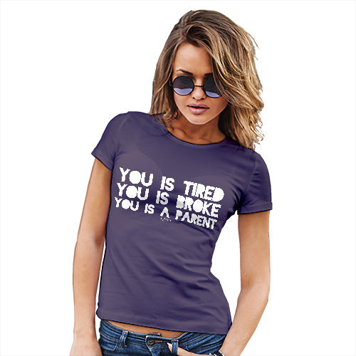 Funny T Shirts For Mom You Is A Parent Women's T-Shirt Small Plum