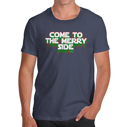 Funny Gifts For Men Come To The Merry Side Men's T-Shirt Small Navy