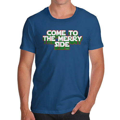 Funny Tshirts For Men Come To The Merry Side Men's T-Shirt X-Large Royal Blue