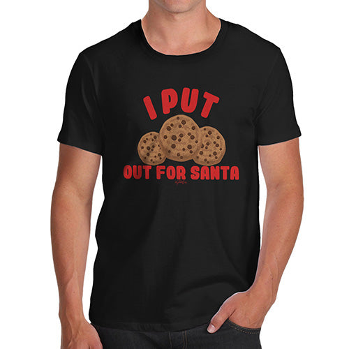 Funny T-Shirts For Men Sarcasm Cookies Out For Santa Men's T-Shirt Small Black