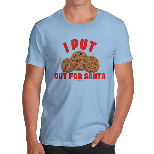 Funny Tshirts For Men Cookies Out For Santa Men's T-Shirt Small Sky Blue